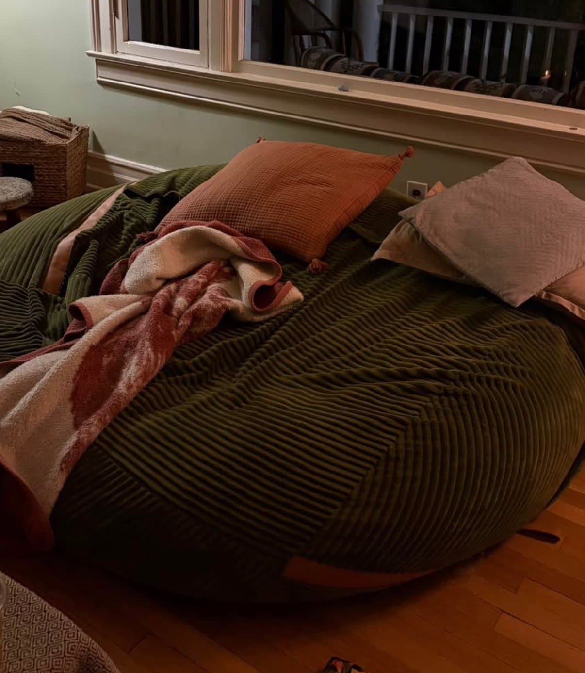 Huge Green Corduroy Bean Bag Chair