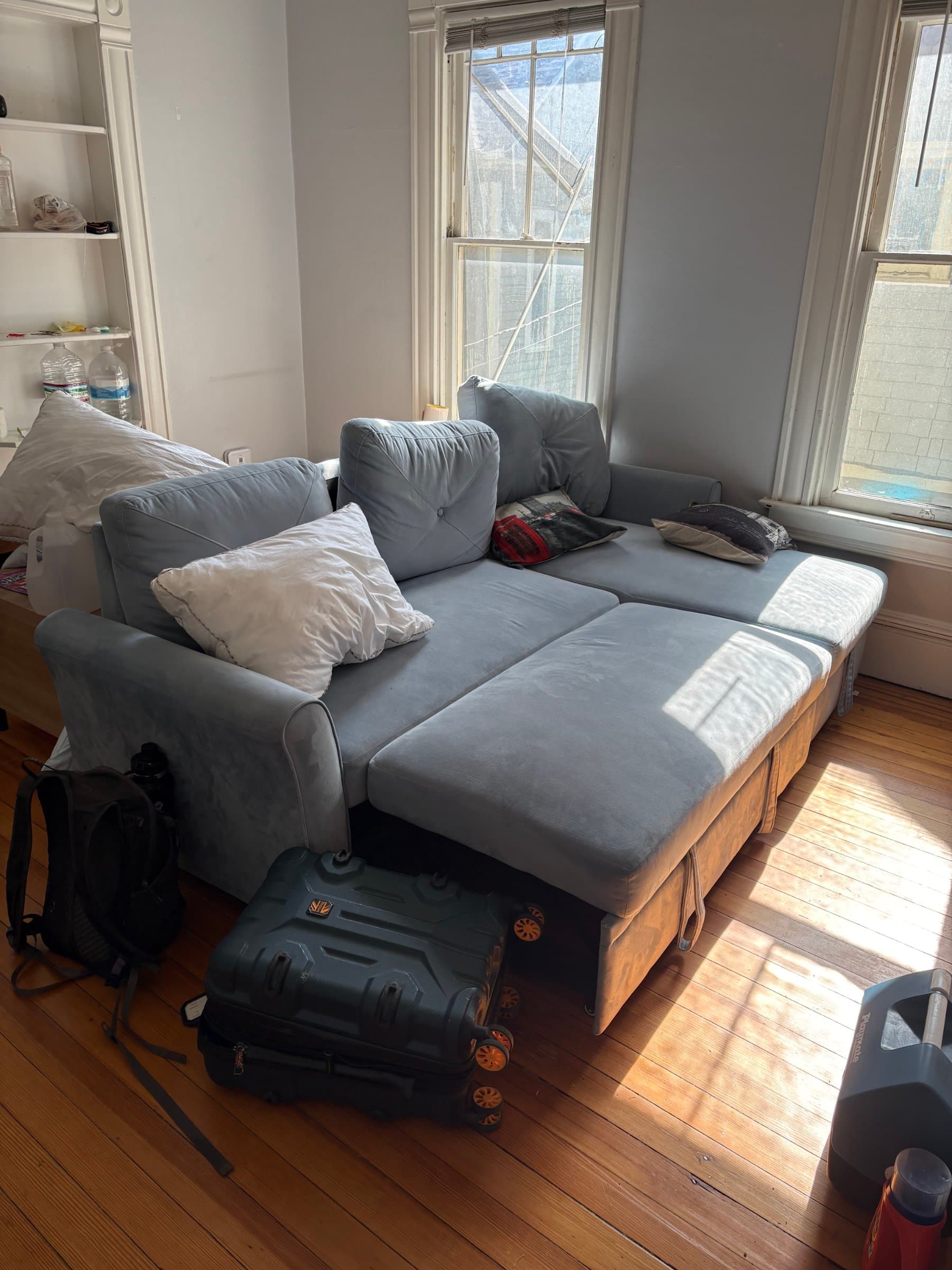 Couch with pullout and storage space