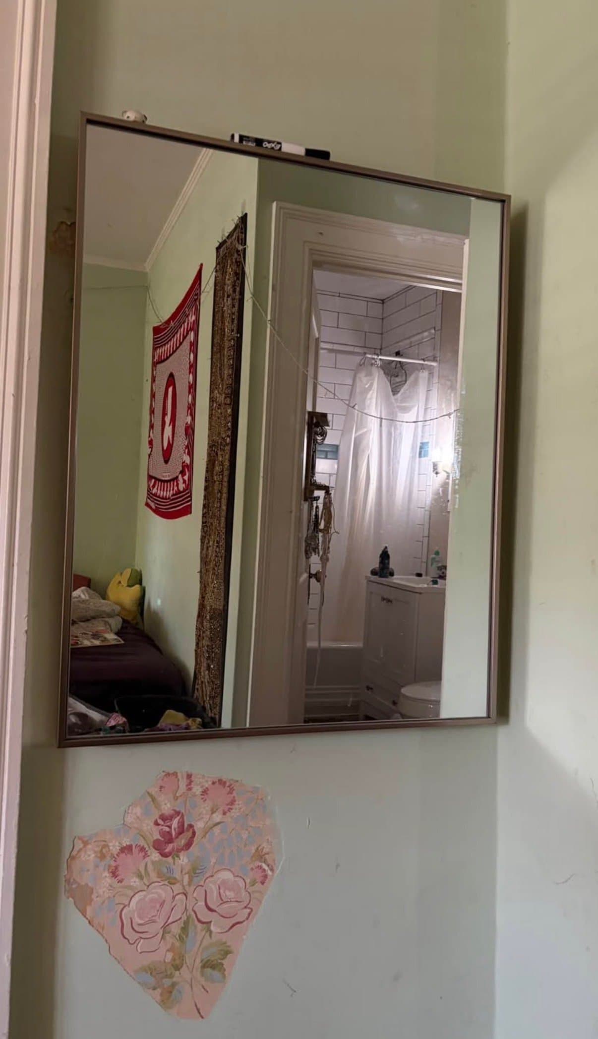 Rectangular framed mirror