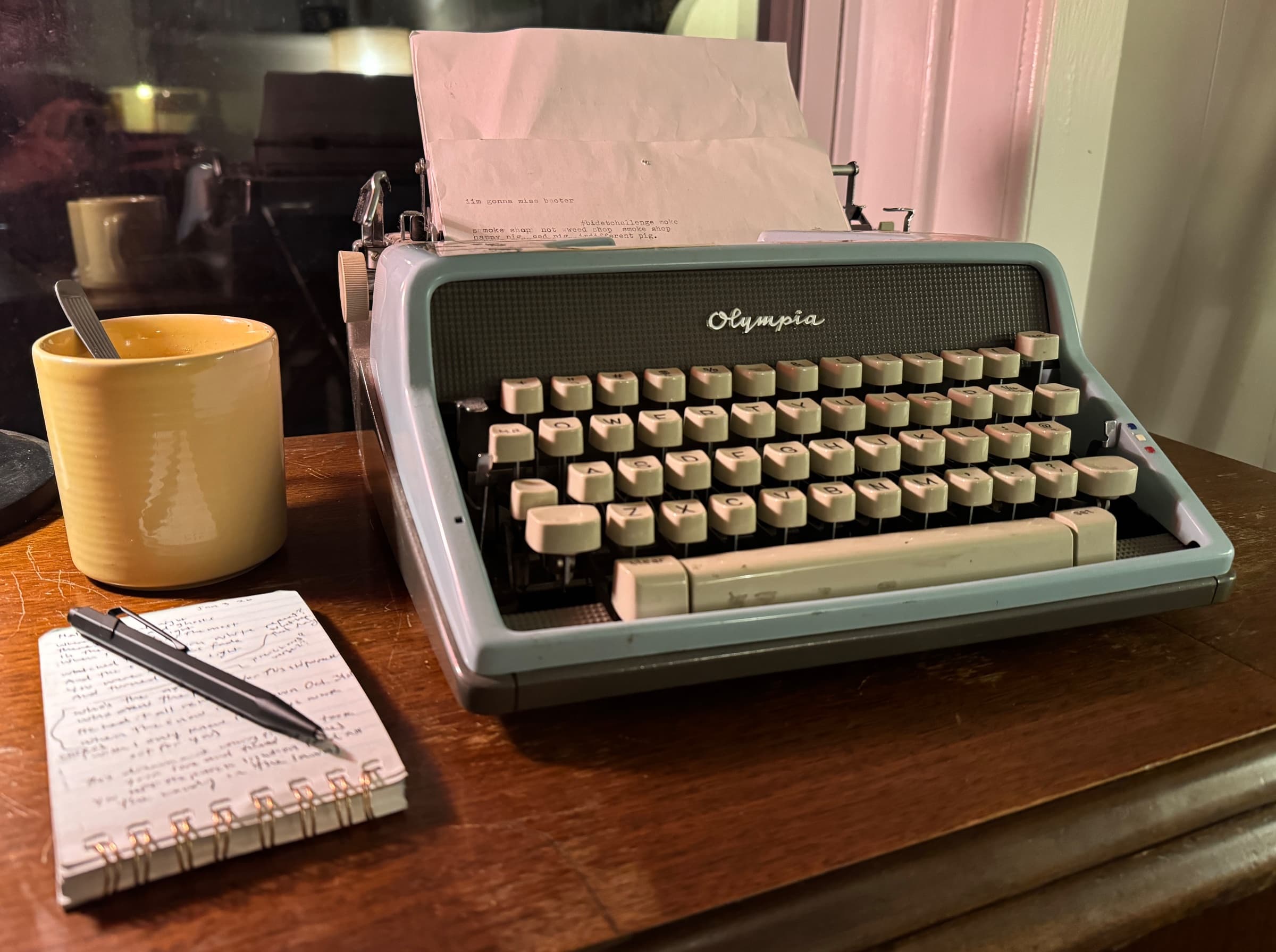 Olympia typewriter with case